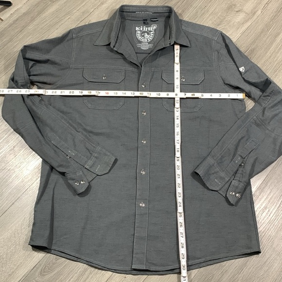 Kuhl Mountain Grown Gray Long Sleeve Gray Button Up Shirt size L - Picture 11 of 13